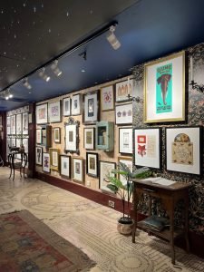 Our professional picture hangers installed this gallery wall for MinaLima. Exhibition installation, London, UK